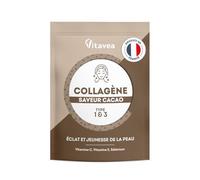 Collagène Marin Poudre Saveur Cacao - 5000mg par jour - Peptides Hydrolysés Types 1&3 - 2000 Da - Eclat & Jeunesse de la Peau - Hautement biodisponible - Fabriqué en France - Vitavea