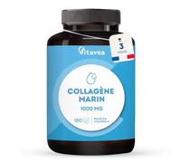 Collagène Marin Type 1&3, 1000mg |Bas poids moléculaire, haute absorption | Peptides Marins Hydrolysés | Avec Vitamine C | Peau & Articulations | 180 comprimés, 3 mois | Fabriqué en France | Vitavea