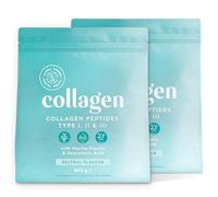 Collagene Poudre [2x400gr] | Collagen Peptides (Type I, II & III) | Collagène Hydrolysé en Poudre enrichi avec Elastine & Acide Hyaluronique | Goût Neutre | Alpha Foods