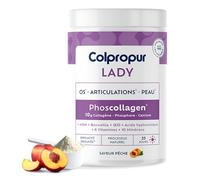 Collagène Peptides COLPROPUR D® - COLPROPUR Lady - Phoscollagène® + Acide Hyaluronique + Coenzyme Q10 - Spécial Ménopause - 340g - Saveur Pêche - 25 jours 10g par dose - Fabriqué en EUROPE