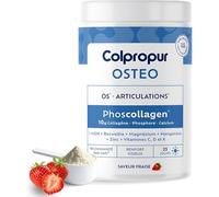 Colpropur Collagène hydrolysé poudre Articulations & Os - Ca, P, Vitamines - Saveur fraise 340 g