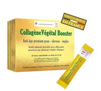 Collagène Végétal Booster liquide - 30 x 25 ml - Anti-age premium - Beauté Peau - Cheveux - Ongles - Actifs naturels brevetés efficacité prouvée - Peptides - Acide hyaluronique - Fabriqué en France