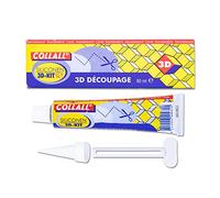 Collall Colle Silicone 3D - Parfaite pour Les Arts, Les travaux manuels et Le Bricolage - Transparente, Flexible et Forte adhérence - pour Adultes et Enfants - pour Papier, Carton, Bois, polystyrène,