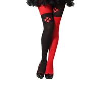 Collant arlequin diabolique rouge et noir femme