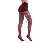 Collant de Contention Médicale pour Femme Graduée, 140 den, chaussettes de rangement modélisant 18-21 MMHG k-1 (FR/ES, Alpha/lettres, M, Taille normale, Taille normale, BORDEAUX)