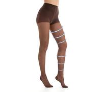 Collant de Contention Médicale pour Femme Graduée, 140 den, chaussettes de rangement modélisant 18-21 MMHG k-1 (FR/ES, Alpha/lettres, TG, Taille normale, Taille normale, BROWN)