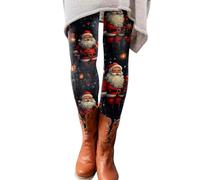 Collant De Noel Femme - Imprimé Noël - Ventre Plat Pantalons De Sport - Grande Taille d'automne Et d'hiver Chaud Collant - 2024 Course À Pied Élastique Tenue Sport - Legging Thermique