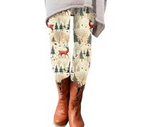 Collant De Noel Femme - Imprimé Noël - Ventre Plat Pantalons De Sport - Grande Taille d'automne Et d'hiver Chaud Collant - 2024 Course À Pied Élastique Tenue Sport - Legging Thermique