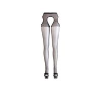 Collant Effet Porte-Jarretelles Dentelé - Taille : S/M