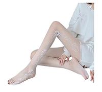 Collant Fantaisie Femme Sexy, Collant Resille Femme Imprimé Fleurs Creuse Filet Leggings Taille Unique Comfortable Respirante Tendance Slim Tous Les Jours Passe-Partout De Plein Air