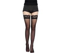 Collant Femme Bas Autofixant Resille Chair Danse Pour Porte-Jarretelles Lingerie Dentelle Sexy Grande Taille Collants Porte Jarretelle Ouvert Érotique Tenue Pute Hard Autofixants Effet,Le noir-a