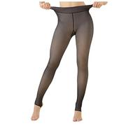 Collant Femme Hiver, Legging Collant Polaire Femme Grande Taille Thermiques Faux Translucide en Peluche Doublure Confortable Doux Grande Taille Fleece Tights pour Sport Exercice De La Vie Quotidienne