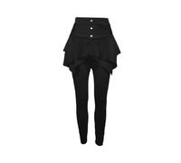 Collant Femme Leggings doublés en Polaire pour Femmes, Longueur aux Genoux, avec Jupe, Jupe Chaude d'hiver pour Femmes Pantalon Polaire Femme Collant Dim Ventre Plat (Black, XXL)