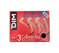 Collant Fin - Lot de 3 - Unis Simple - Transparent - Gousset Polyamide - Chair - Trio Rouge - 2