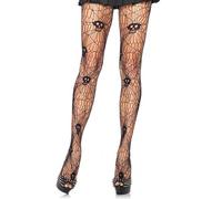 Collant gothique Harajuku sexy asymétrique en maille déchirée avec motif floral rose jacquard transparent 2026