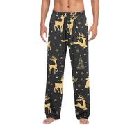 Collant Homme Hiver, de Pyjama décontracté imprimé pour Une détente Confortable et Festive (Black, XL)