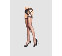 Leg Avenue Collant porte-jarretelles Look Straps 1653 – lisse – Noir – TU EUR 34-38