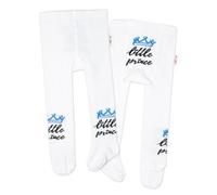 Collant Nellys Baby coton, Petit Prince - blanc avec couronne bleue, taille 80/86