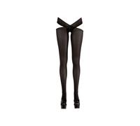 Collant Ouvert Taille Croisée Noir
