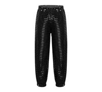 Collant Paillette Fille 14 Ans - Pantalon Ample À Paillettes pour Enfants Jazz Hip Hop Danse De Rue Haren Costume De Danse pour Garçons Et Filles (Black 4-5 Years)
