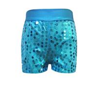 Collant Paillette Fille - Short Slim Stretch À Paillettes pour Garçons Et Filles (Sky Blue 12-14Years)