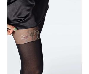 Collant Panna 'COCTAILS' - bas imitation strass décor 60Den noir