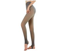 Collant Polaire Femme Effet Faux Transparent, Thermique Doublé Leggings d'Hiver Chaud (002 Café, 300g pour -15-10℃)