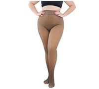 Collant Polaire Femme, éLasticité Legging Collant, Collants d'hiver Opaques Collant Polaire Femme Effet Transparent Grande Taille Legging Thermique en Peluche Collant Doublé Polaire Mode