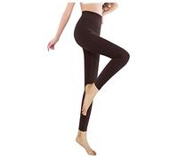 Collant Polaire Femme Hiver Effet Transparent, Collants Thermiques Chauds Taille Haute pour Femme Collant Thermique Femme Collant Polaire Femme (Café, XL)