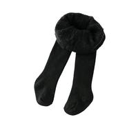 Collant Polaire Fille Collants Doux pour Bébé Fille Collants pour Nouveau-nés -Collants Coton Fille Respirant Thermiques Chaussettes Tricotées Jambières Bébé Collant Polaire (02-Black, 4-6 Years)