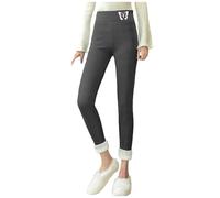 Collant Polaire pour Femme Legging Molleton Laine Mérinos Taille Haute Conditions Polaires Running Hiver Confort Extrême Froid Maintien Forme Leggings Chaud Triple Couche Coton Thermique Élastique