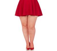 Collant rÃ©sille plus elastane femme Leg Avenue Rouge 1X/2X