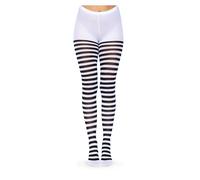 Leg Avenue - Wide Stripe Opaque Tights, Taille Unique (Noir Blanc)