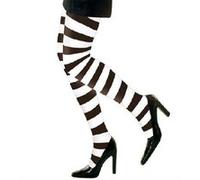 Widmann - Collants rayés 70 DEN pour Halloween et carnaval - Noir/Blanc M/L