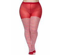 Collant rayés grande taille femme Leg Avenue Blanc Plus