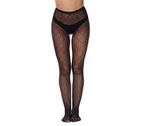 Collant Resille Femme Jacquard, Collant Sexy Femme Creux Taille Haute Transparent Résistants Mesh Bas Résille Maille Croisée Collants en Résille Base Chic Strench Imprimés Pantyhose