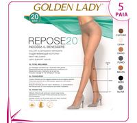 Collants Reposante Golden lady Repose 20 Voilé 5 Paire