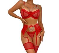 Collant Sexy Femme Érotique Ouvert Entrejambe Lingerie Sexy Femme Pute Body String Grande Taille Tenue Coquine Hot Shorty Dentelle sous Vetement en Brassiere Ensemble Rouge Short pour