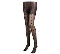 Collant Sexy Femme Impression de Motif Coeur, Collant Fantaisie Femme élastique Taille Haute Transparent Bas Résille Cuisse Chaussettes en Résille Filet Collants de Haute Qualité Pantyhose