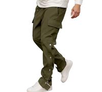 Collant Thermique, décontracté d'extérieur avec Fermeture à Boutons latéraux et Fentes. Ample Fonctionnel pour Un Confort Quotidien. (Army Green, L)