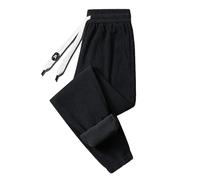 Collant Thermique, en Velours côtelé pour Homme, Coupe Droite, Chaud de Loisirs athlétique, Nouvelle 2024 (Black, M)