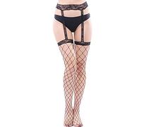 Collant Transparent Femme - Collants Femmes Dentelle Transparents Une Pièce avec Jarretelles Résille Ensemble Bas Séduisant
