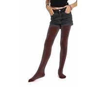 Collants à paillettes pour filles, marron scintillant, collants opaques pleine longueur 70 deniers pour filles avec des paillettes de couleur vive., bordeaux, 8-10 ans