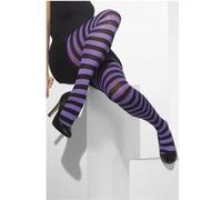 Collants Adulte Rayes Violet/noir Taille Unique - Violet violet G