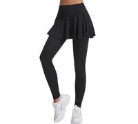Collants athlétiques sans couture taille haute pour femmes, leggings de yoga, jupe-short de course 2024, Noir , S