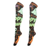 Collants au-dessus du genou pour femme, motif fantôme noir, citrouille, chaussettes de football extra longues pour mariées, jambières pour les performances sur scène, medias de malla para mujer