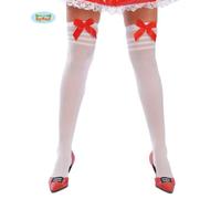 Bas Blancs Ruban Rouge