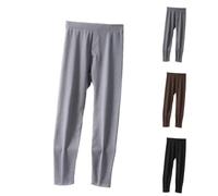 Collants chauds pour homme - Leggings thermiques pour homme - Sous-vêtements chauds - Polaire épaisse - Legging d'hiver doux au toucher - Pantalon de base confortable - Collants d'hiver skinny, gris