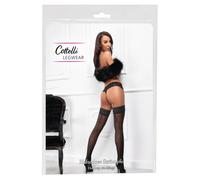 Collants Cottelli - Bas noirs à pois et porte-jarretelles 4