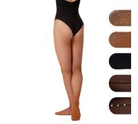 Collants de danse en résille professionnels - Uni - Couture arrière ou couture arrière en strass pour salle de bal latine - Collants de danse jazz en toast caramel et noir, toffee, M